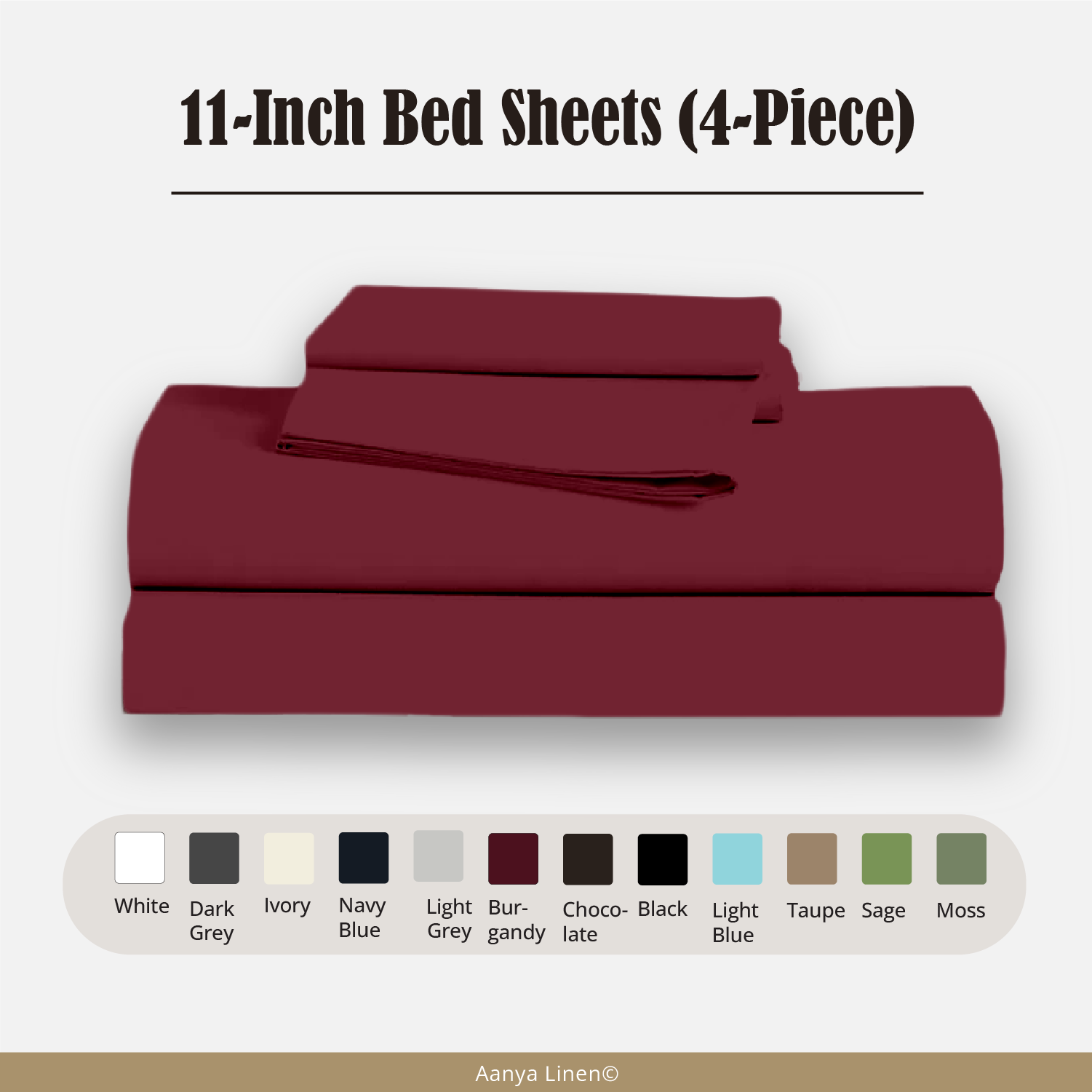 11 Inch Bed Sheets - ( 4-Piece )