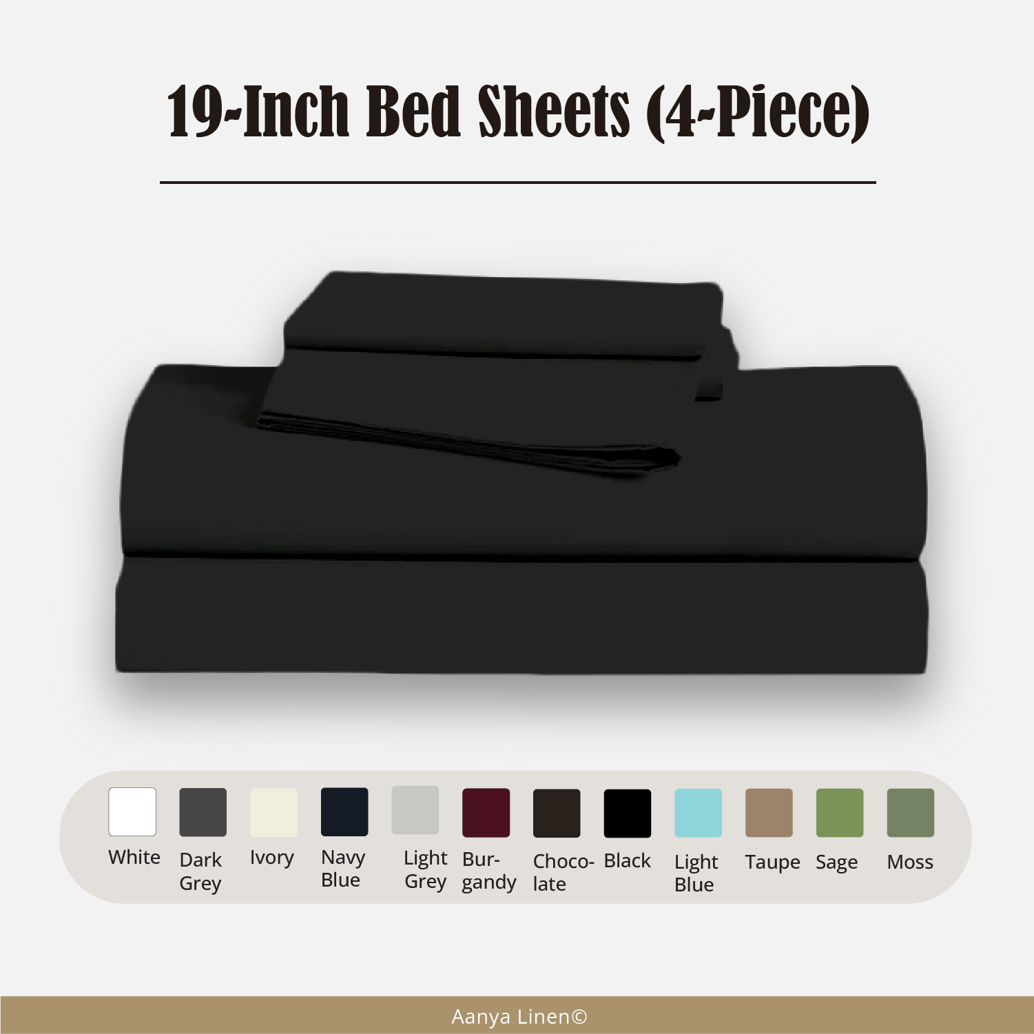 19 Inch Bed Sheets - ( 4-Piece )
