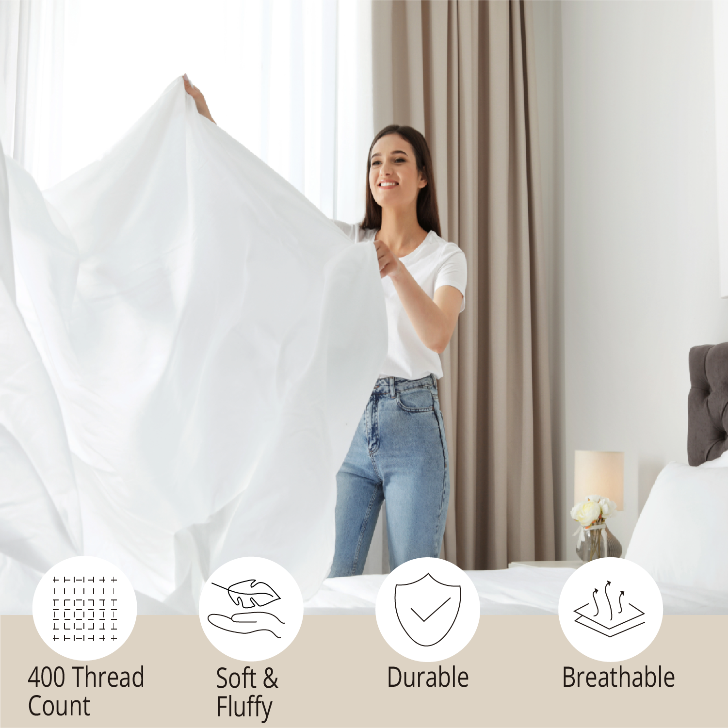 Light Blue Sheet Set Bliss Solid Sateen