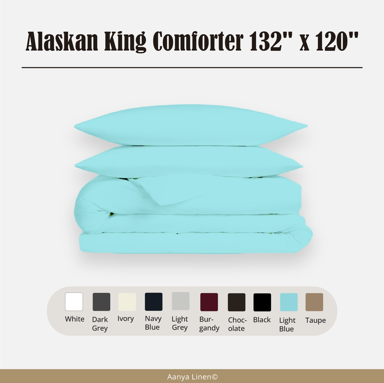 Alaskan King Comforter - 400 GSM Infographic