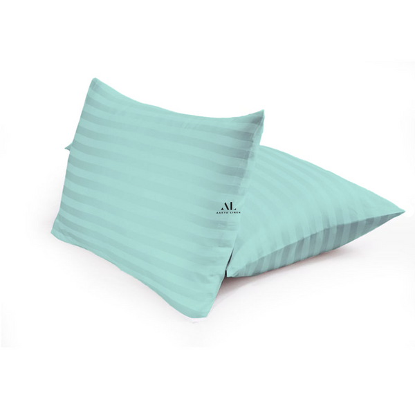 Aqua Blue Stripe Pillowcase 20x26 20x40 on Offer AanyaLinen