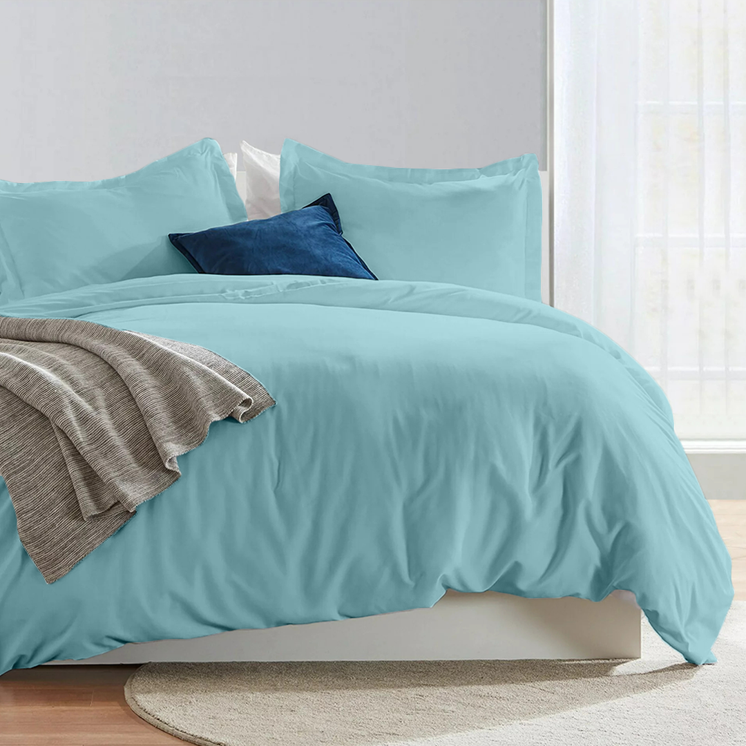Aqua Blue Duvet Cover Set
