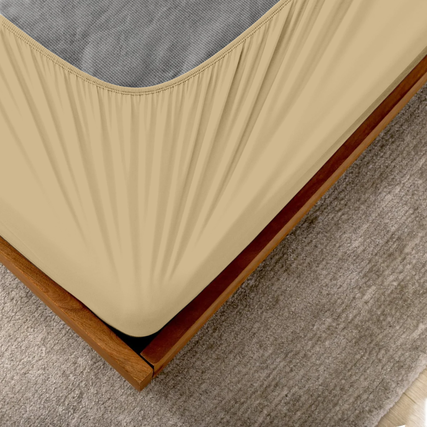 Beige Blue Box Spring Cover