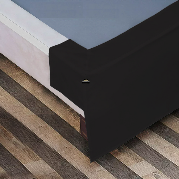 Black Bed Skirt solid sateen 400 TC AanyaLinen