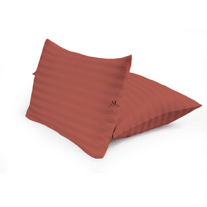 Brick Red Stripe Pillowcase Comfy Sateen