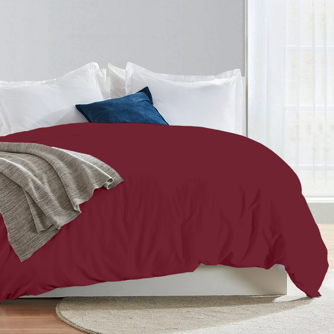 Burgundy Duvet Cover Bliss Solid Sateen