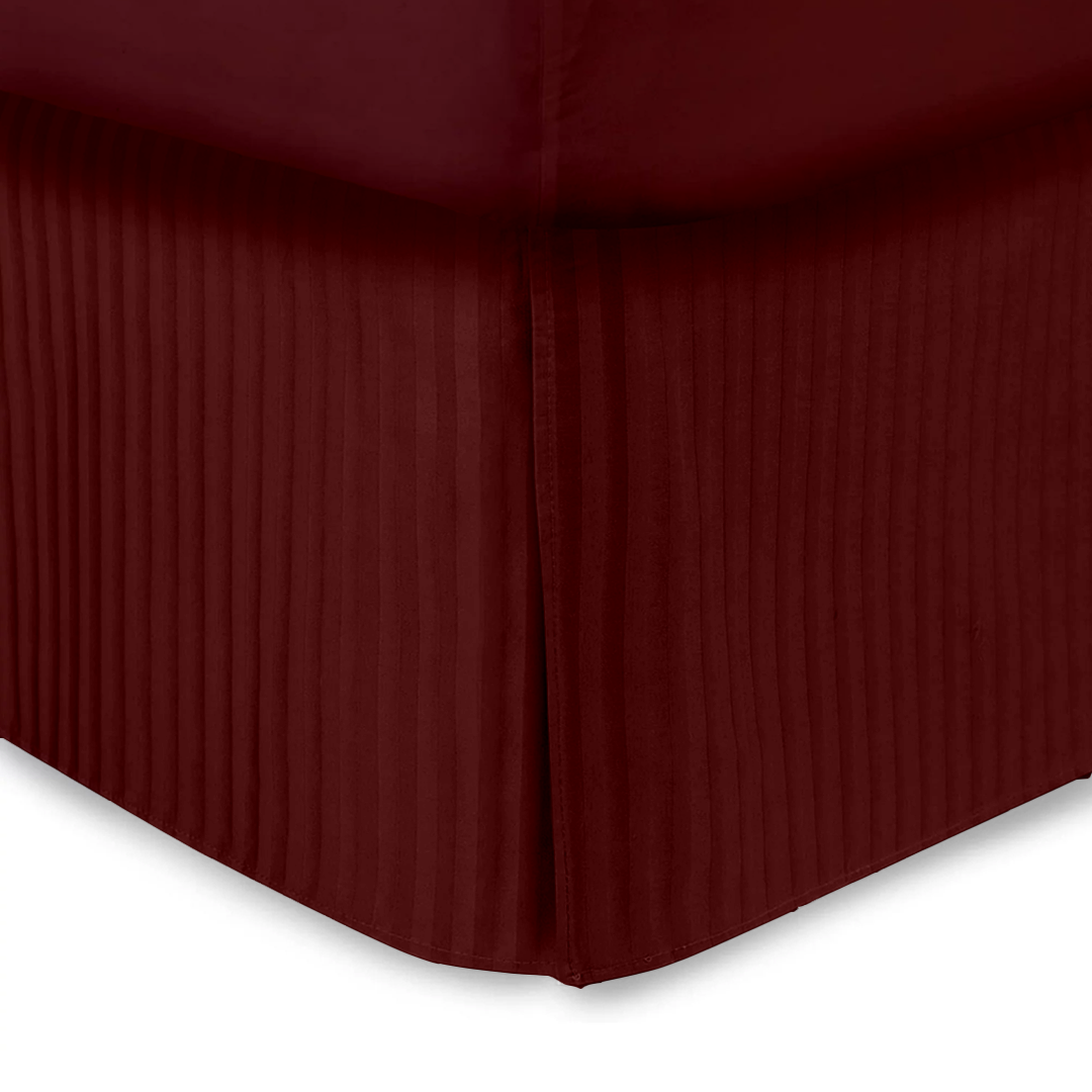 Burgundy Stripe Bed Skirt (Comfy 300TC)