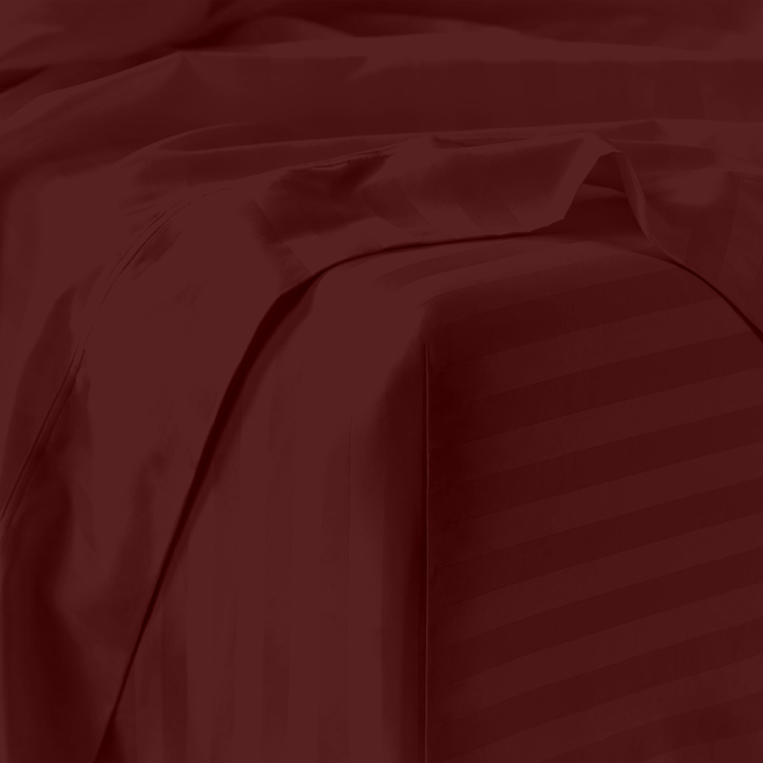 Burgundy Stripe Sheet Set Comfy Sateen