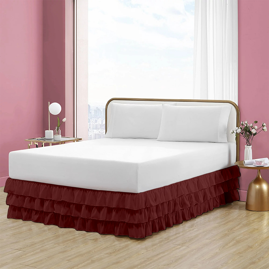 Florida King Multi Ruffle Bed Skirt