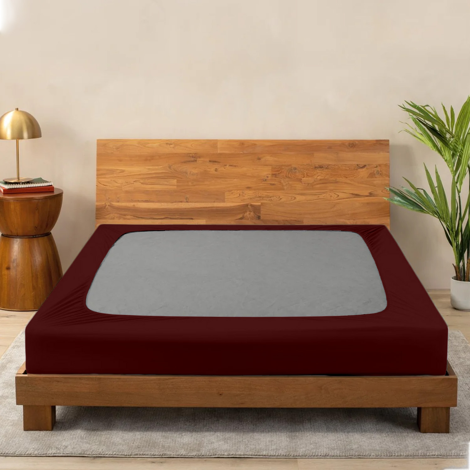 Burgundy Blue Box Spring Cover