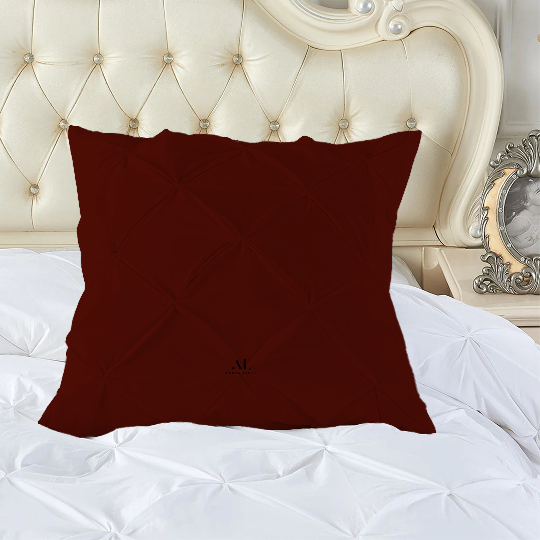 Burgundy Pinch Decorative Pintuck Euro Shams