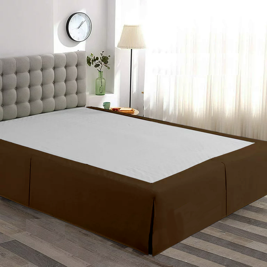 Chocolate Brown Bed Skirt Solid Comfy Sateen