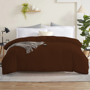 Chocolate Duvet Cover Solid Comfy Sateen