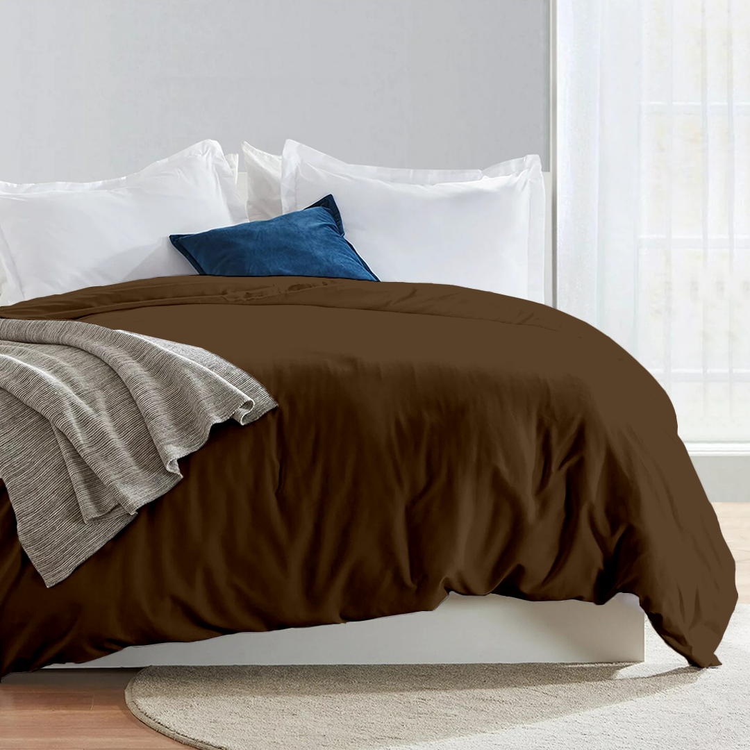 Bliss Chocolate Duvet Cover Solid Sateen