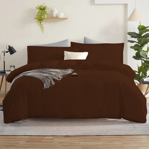Chocolate Duvet Cover Set Solid Bliss Sateen