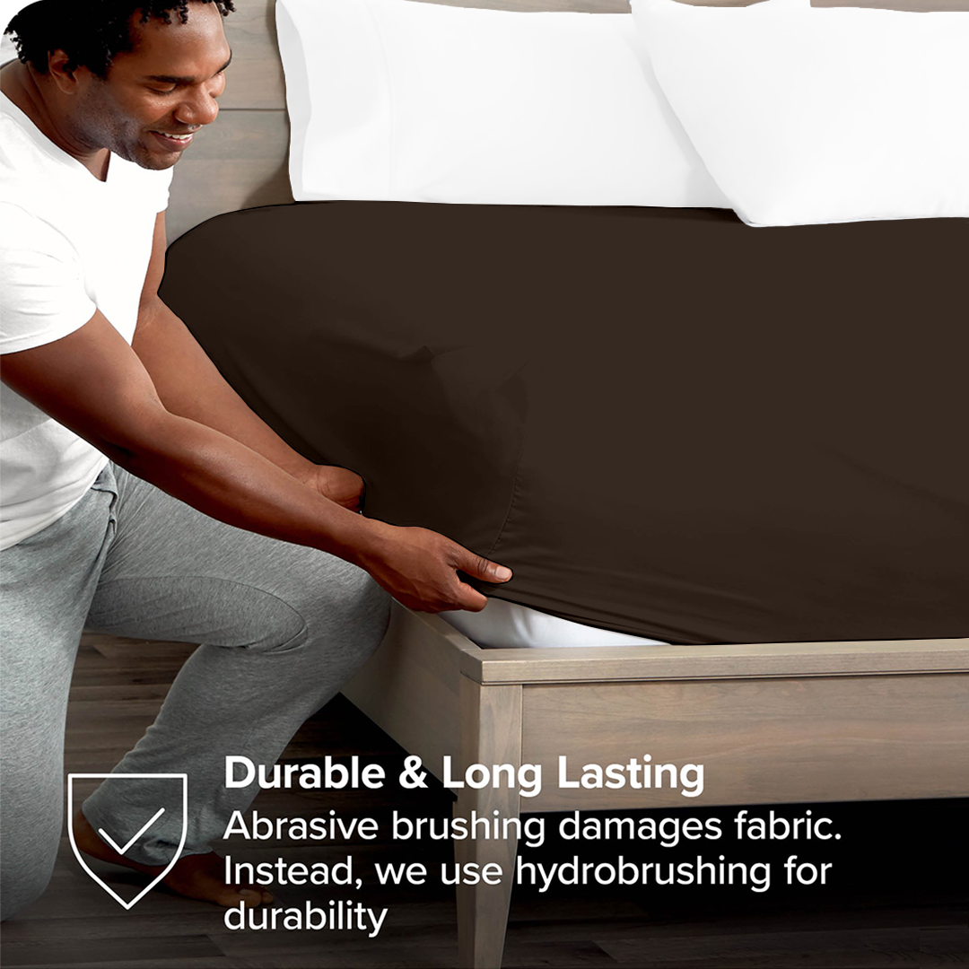Solid Chocolate Fitted Sheet Bliss Sateen