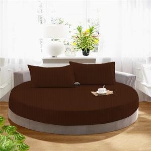 Chocolate Round Stripe Sheet Set Comfy Sateen
