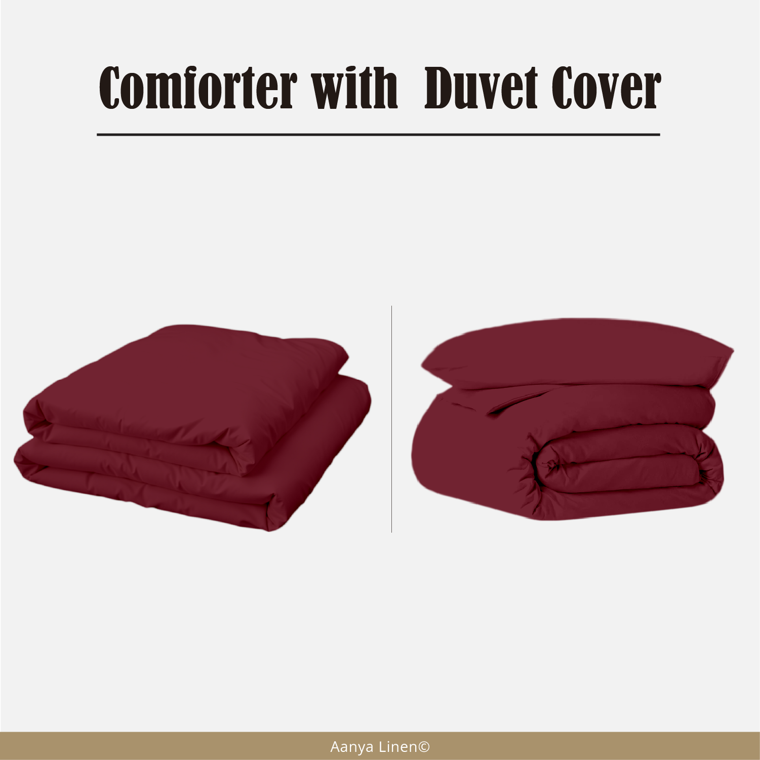 Burgundy Comforter with Duvet Cover