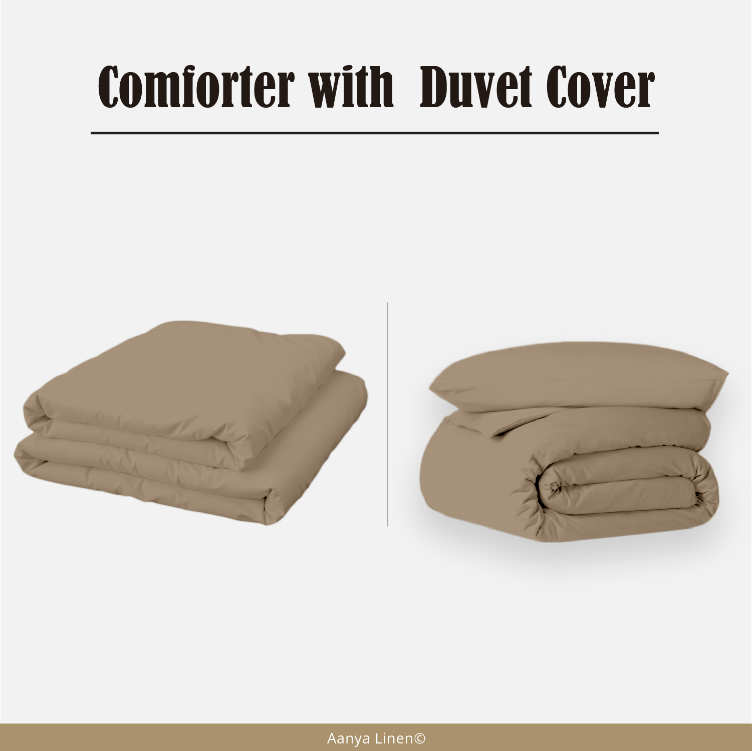 Taupe Comforter with Duvet Cover