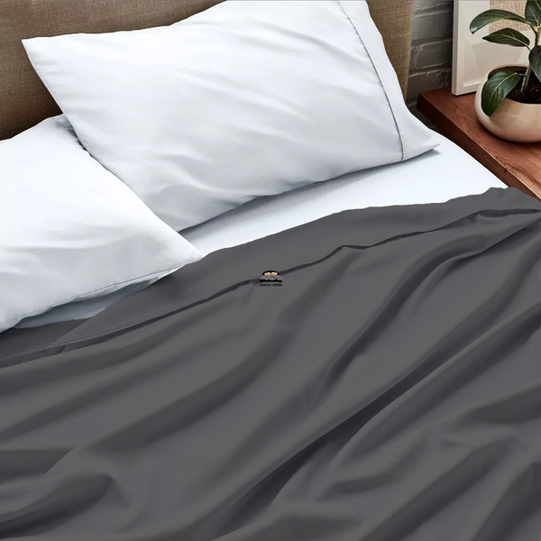Grey Flat Sheet in Twin Size to King Size AanyaLinen