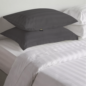 Dark Grey Stripe Pillow Shams Comfy Sateen