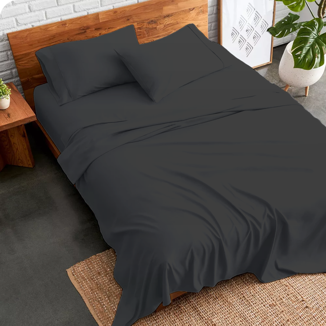 Dark Grey Sheet Set with Comforter