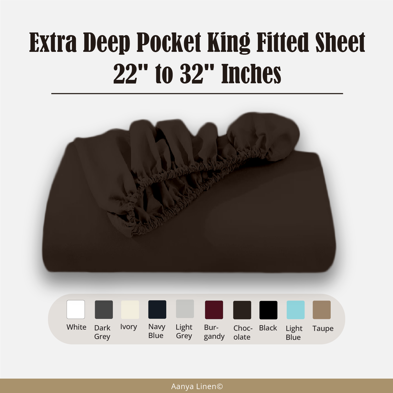 Extra Deep Pocket King Fitted Sheet - 22" to 32" Inches