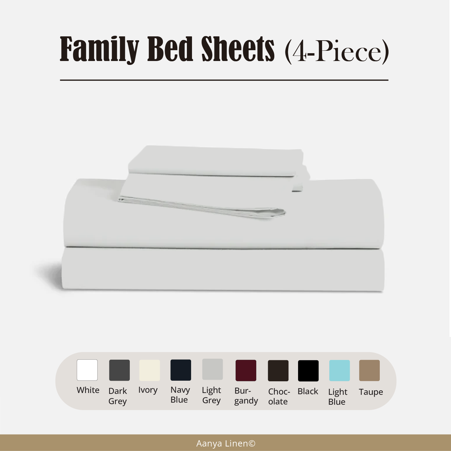 Family Bed Sheets (4-Piece) - 400 Thread Count