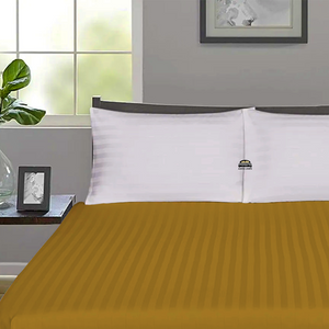 Gold Stripe Fitted Sheet Comfy Sateen