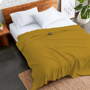 Gold Flat Sheet Solid Comfy Sateen