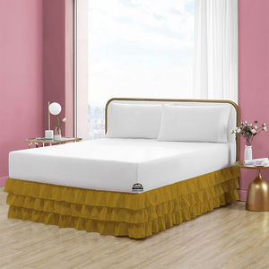 Gold Multi Ruffle Bed Skirt Comfy Solid
