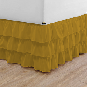 Gold Multi Ruffle Bed Skirt Comfy Solid