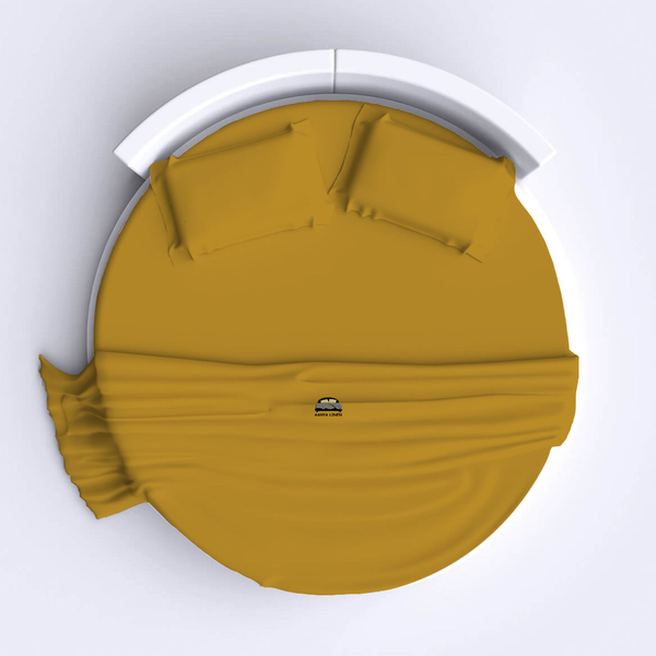 Gold Round Bed Sheets Set AanyaLinen