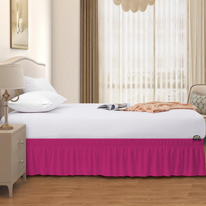 Hot Pink Wrap Around Bed Skirt Solid Comfy Sateen