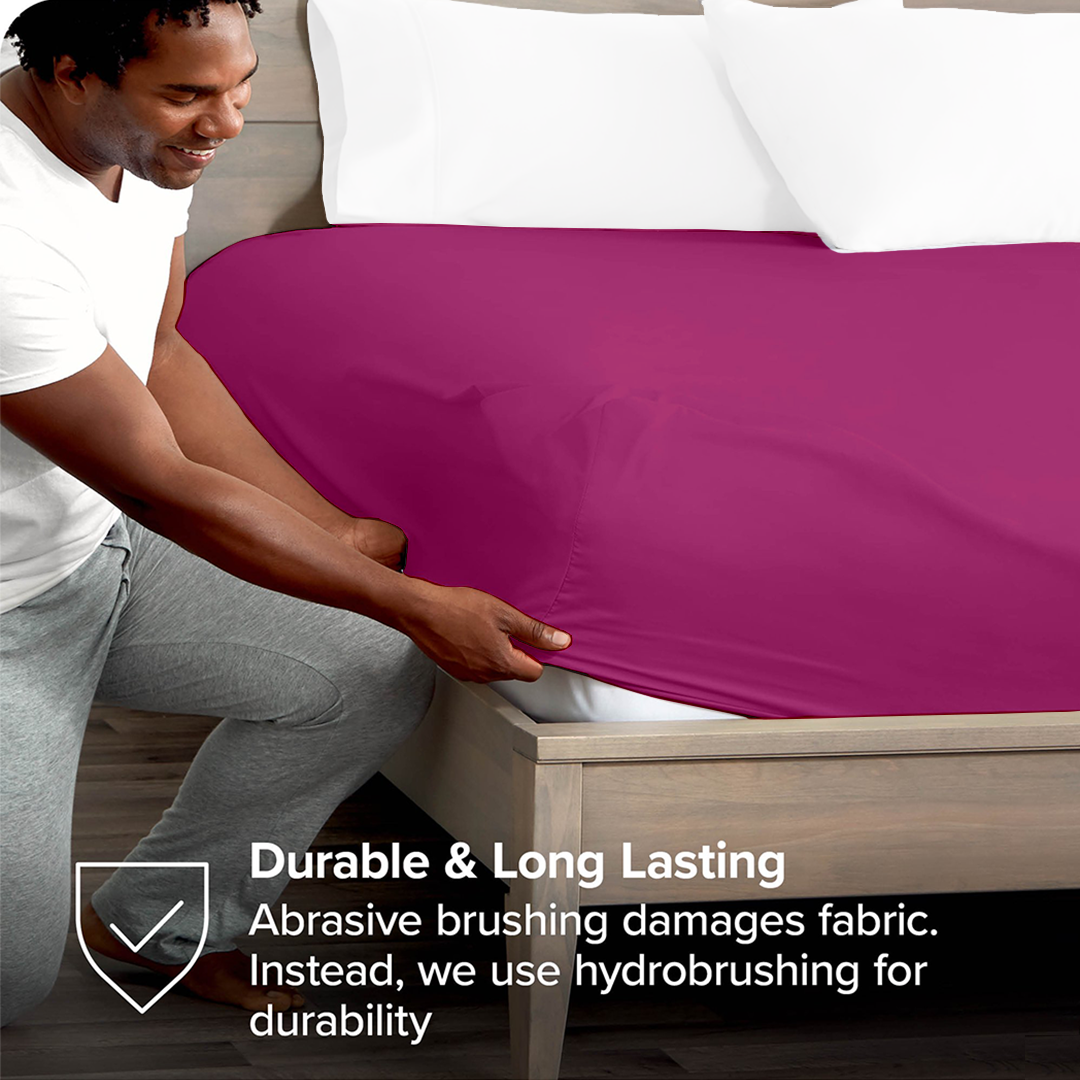 Hot Pink Fitted Sheet Solid Comfy Sateen