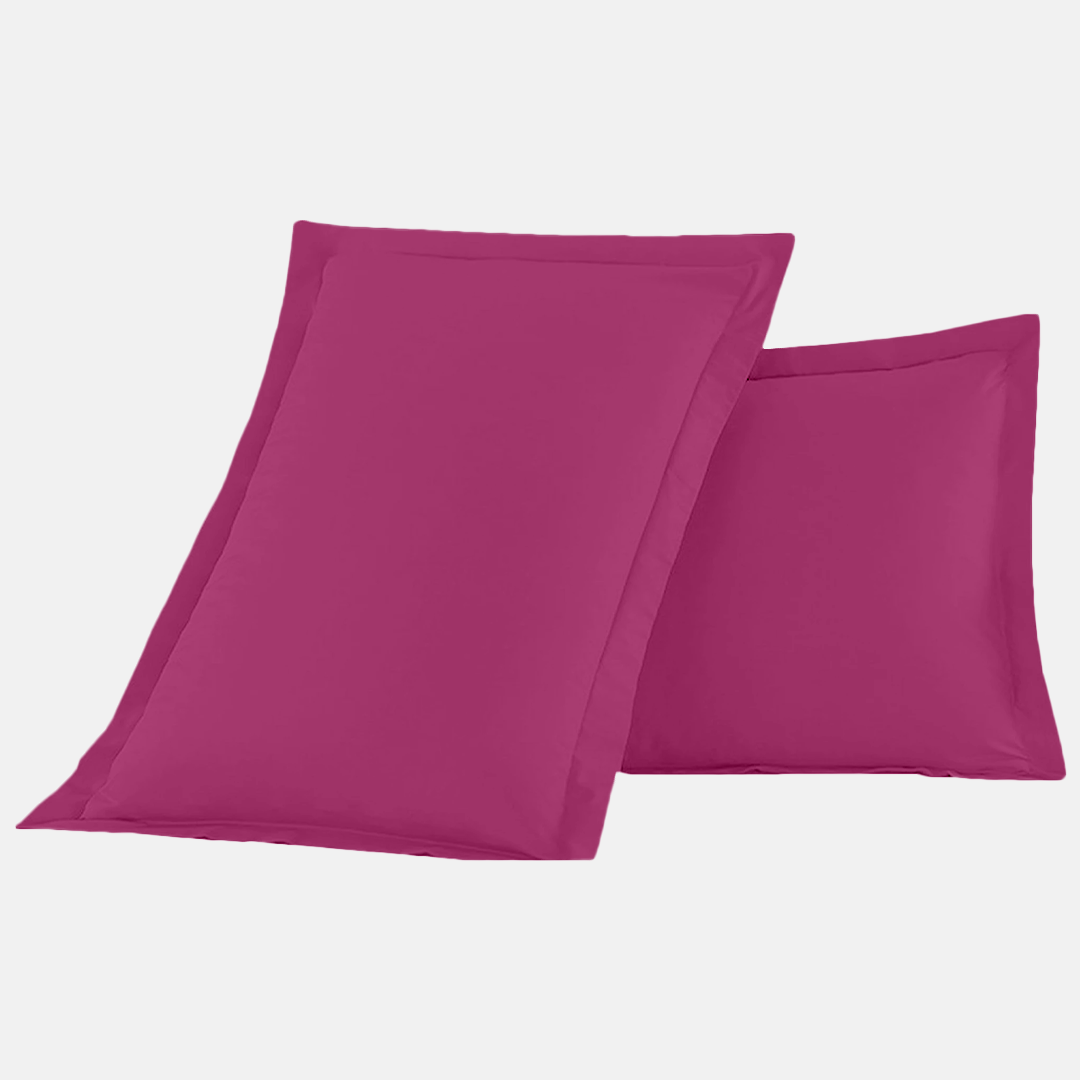 Hot Pink Pillow Shams Solid Comfy Sateen