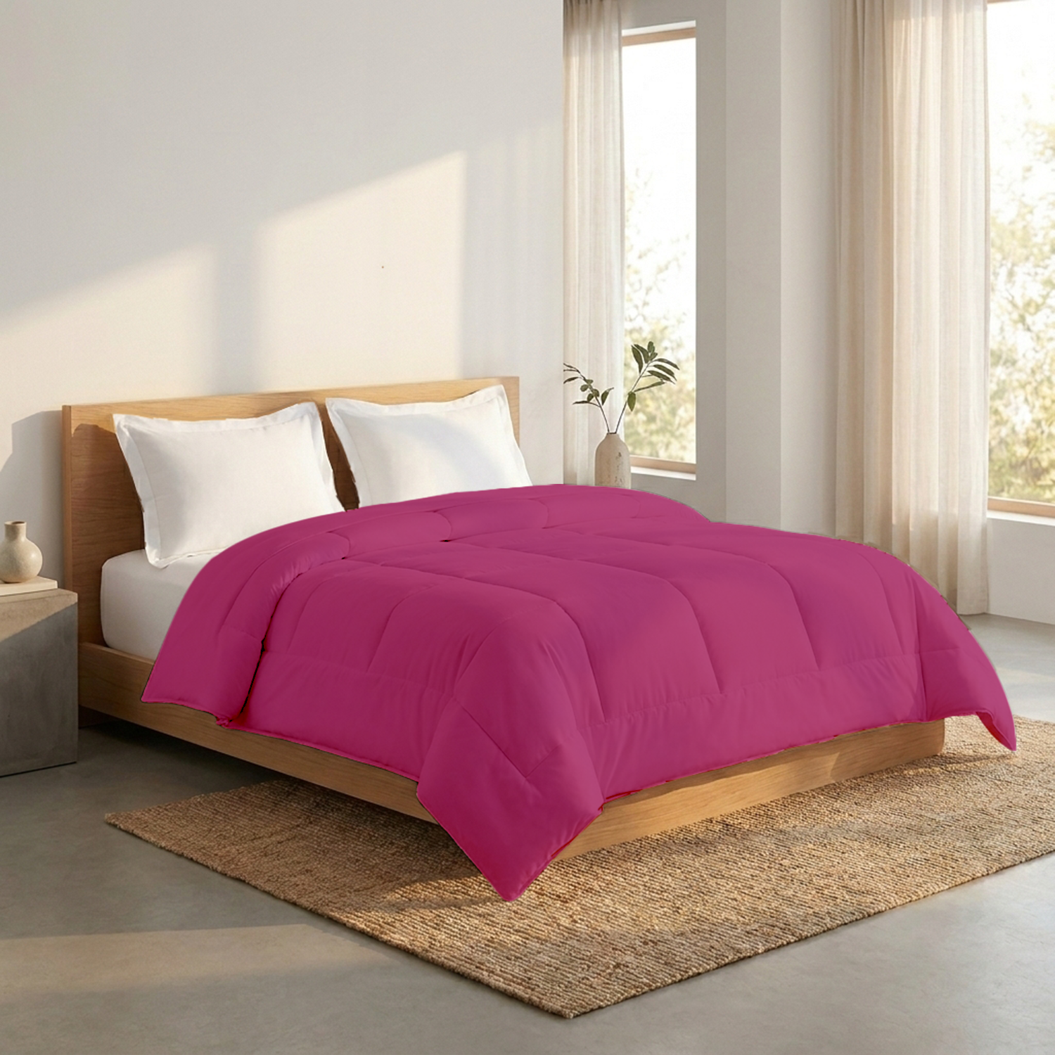 Hot Pink Comforter 400 GSM Comfy Cotton Sateen