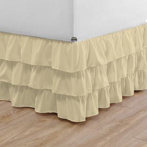 Ivory Ruffle Bed Skirt Comfy Solid