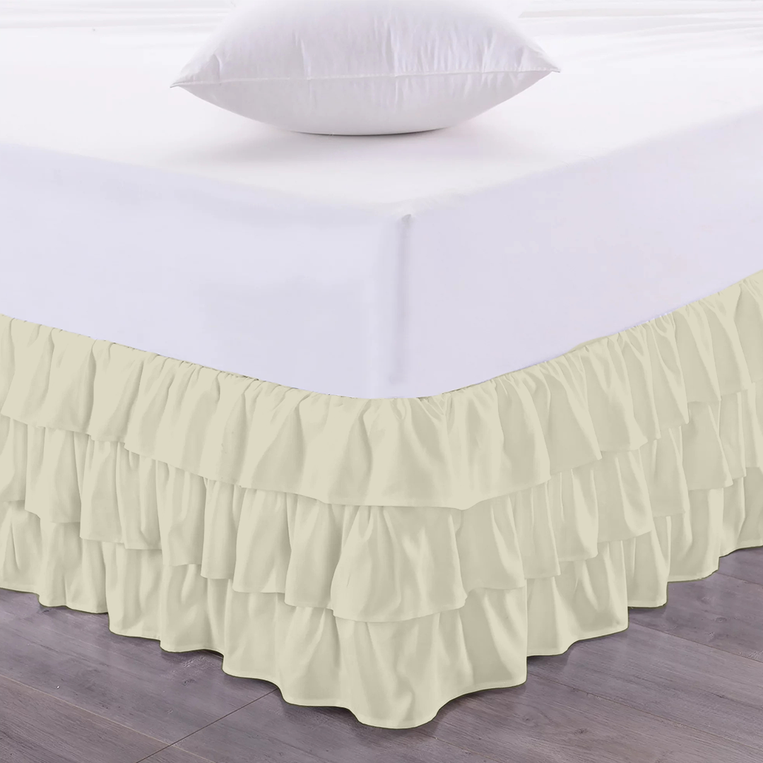 Ivory Multi Ruffle Bed Skirt Bliss Solid