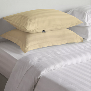 Ivory Stripe Pillow Shams Comfy  Sateen