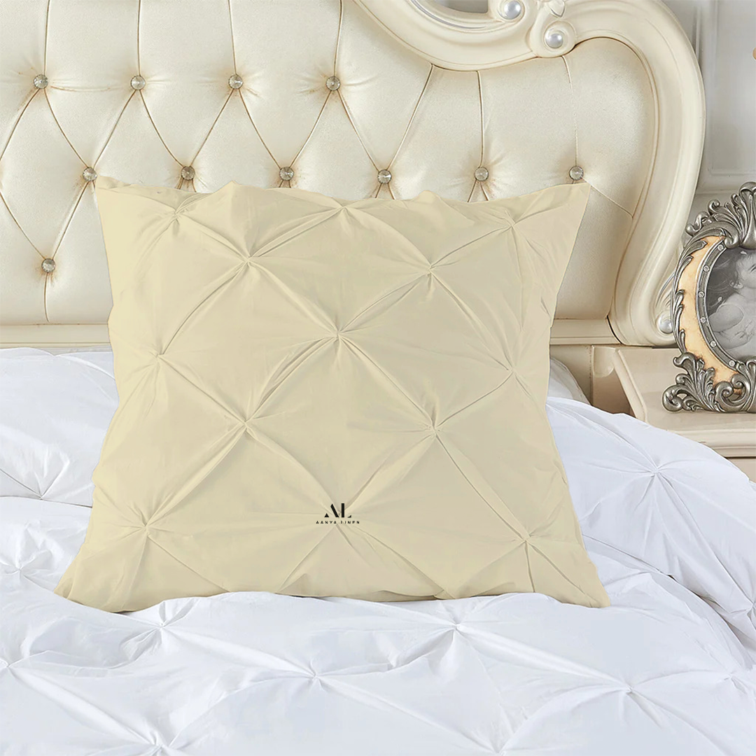 Ivory Pinch Decorative Pintuck Euro Shams Bliss