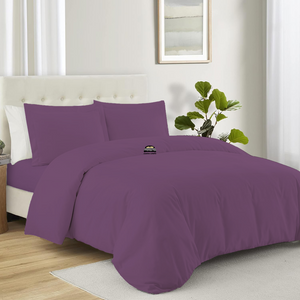 Lavender Duvet Cover Set with Fitted Sheet Bliss Sateen
