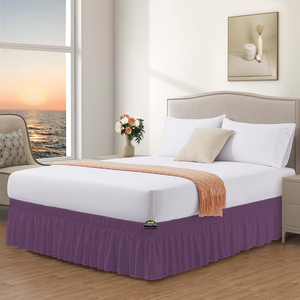 Lavender Wrap Around Bed Skirt Solid Bliss Sateen