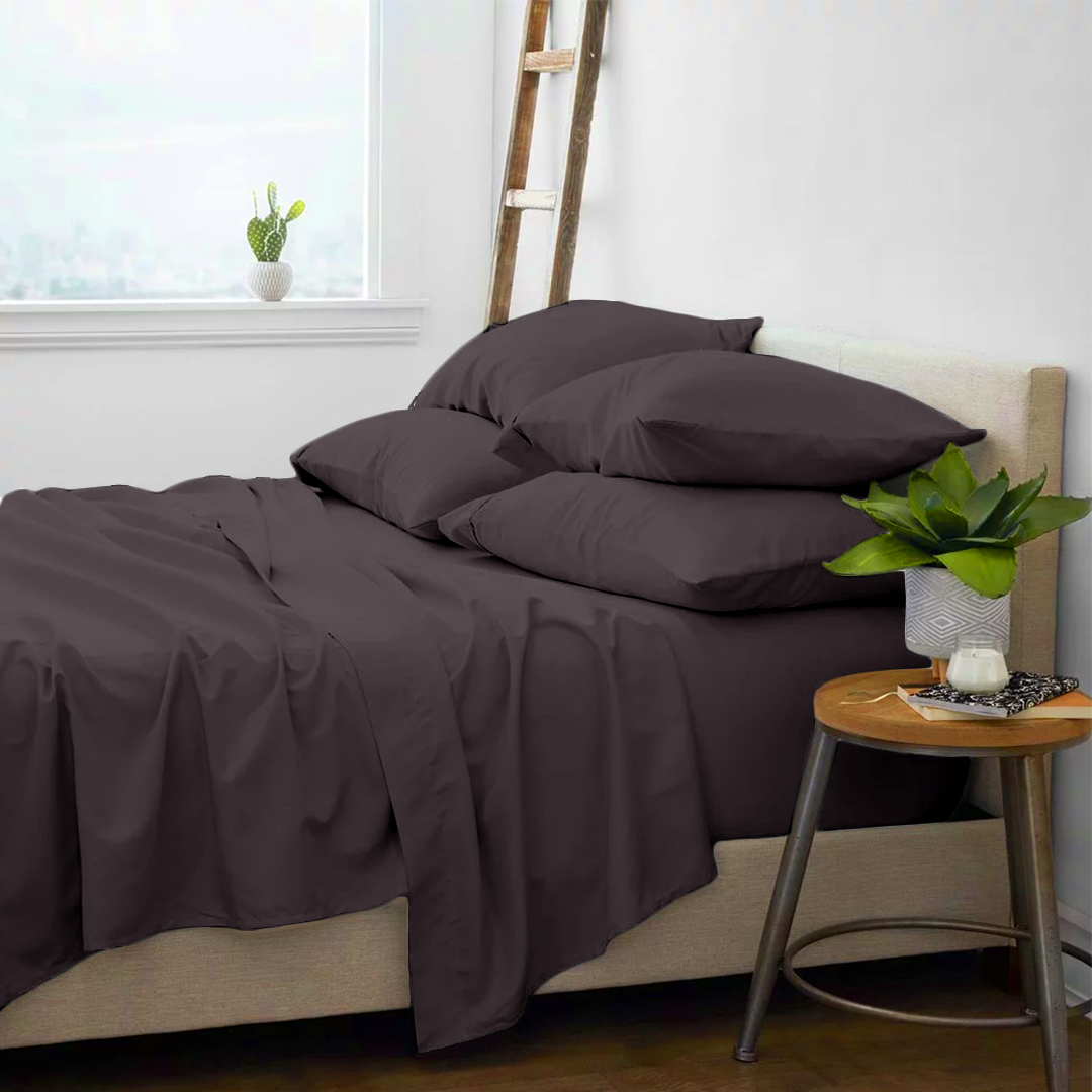 Lavender Sheet Set with Extra Pillowcases Solid Bliss Sateen