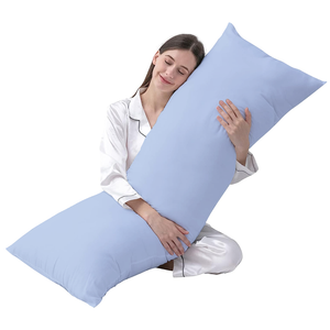 Light Blue Body Pillow Cover Solid Comfy Sateen