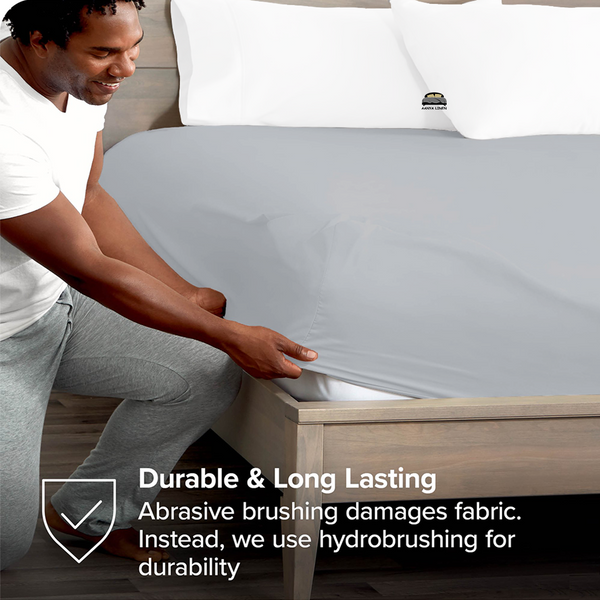 Light Grey Fitted Sheet Free Shipping AanyaLinen