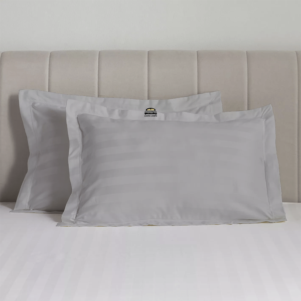 Light Grey Stripe Pillow Sham 100 Cotton AanyaLinen