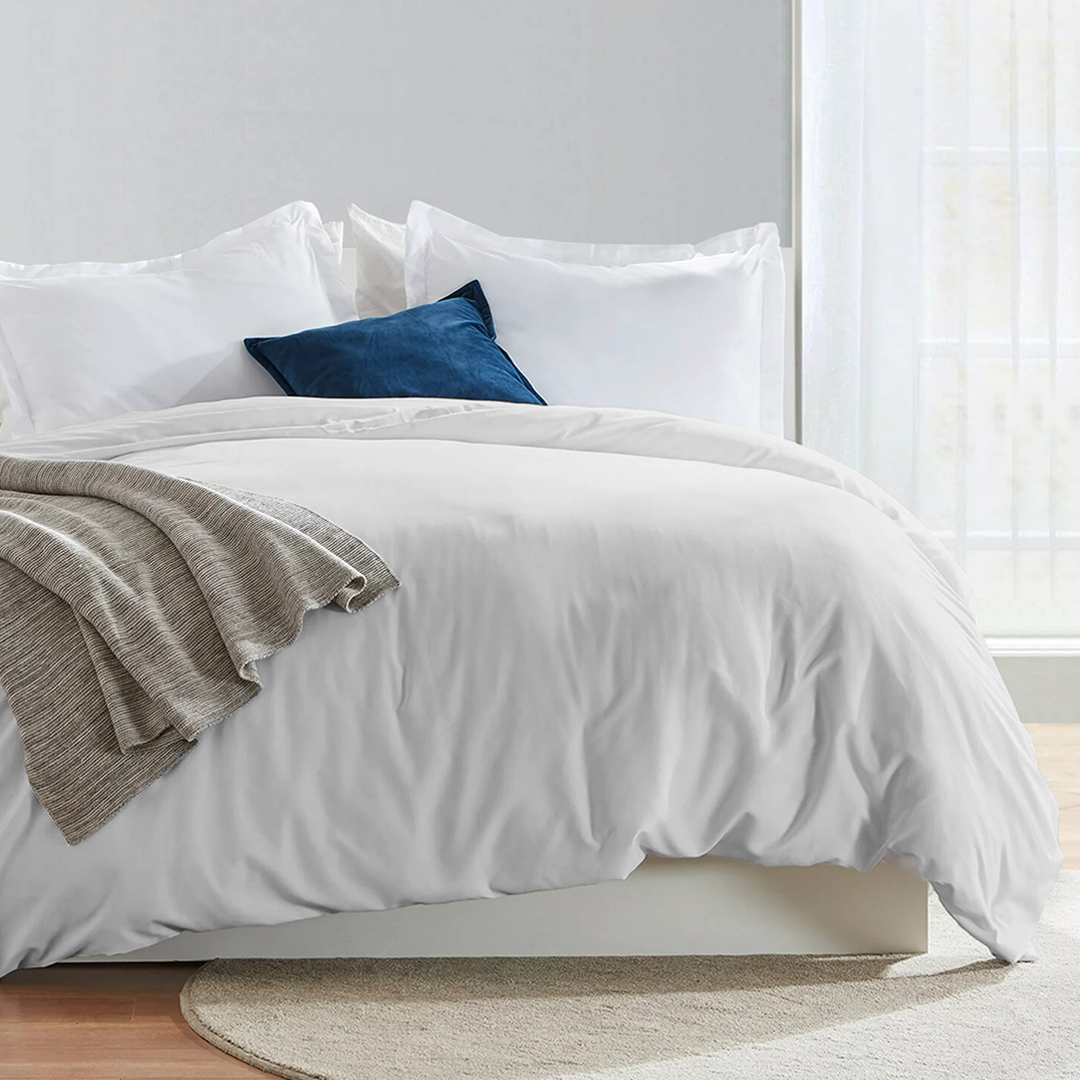 Light Grey Duvet Cover Solid Bliss Sateen