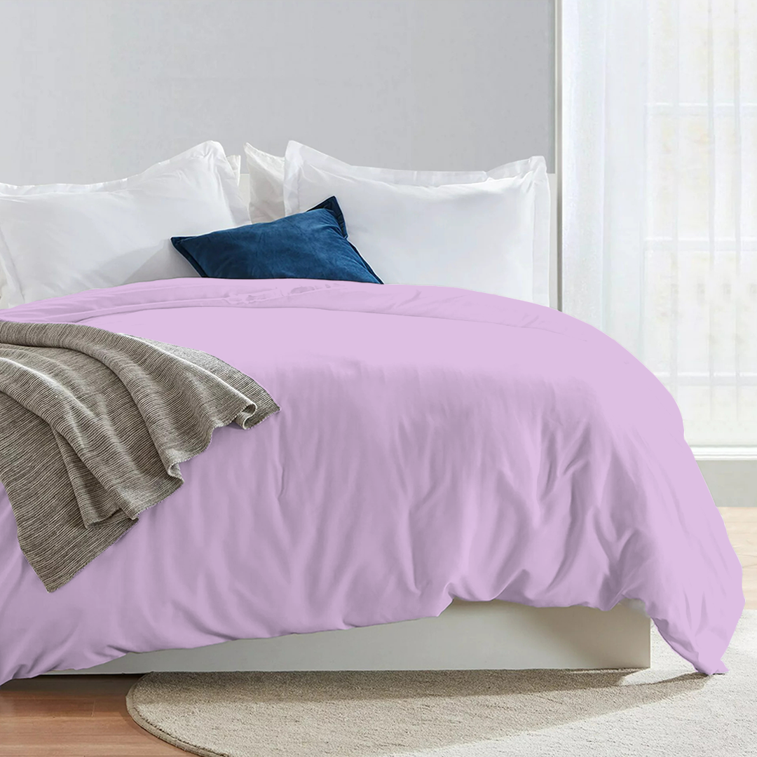 Lilac Duvet Cover Solid Comfy Sateen