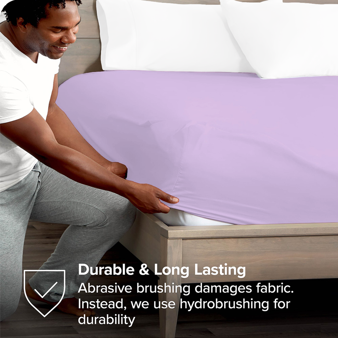Lilac Fitted Sheet Solid Comfy Sateen